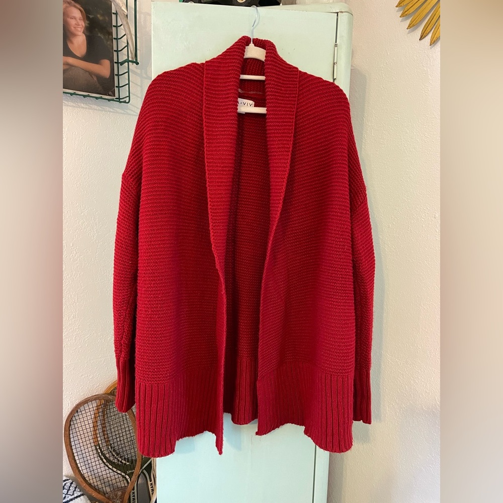 Ava & Viv Cozy Knit Sweater, Size 0X, Red